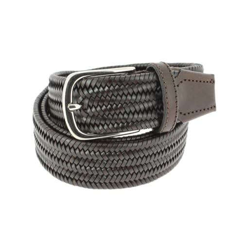 Ceinture tressée en cuir marron chocolat Tony & Paul, le cadeau masculin élégant fait en Italie