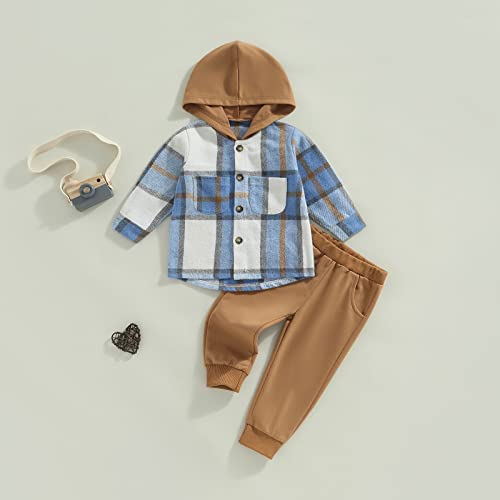 Image of CIYCUIT 2Pcs Baby Boys Hoodie Tops Pants Set Dinosaur Deer Print Sweatsuit Fall Winter Outfits