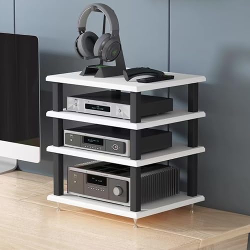 Stojak na sprzęt audio HiFi – kompaktowy stojak na konsolę multimedialną, stojak na sprzęt stereo, wieżę audio-wideo, półkę na wzmacniacz, głośnik i gramofon – idealny do małych przestrzeni