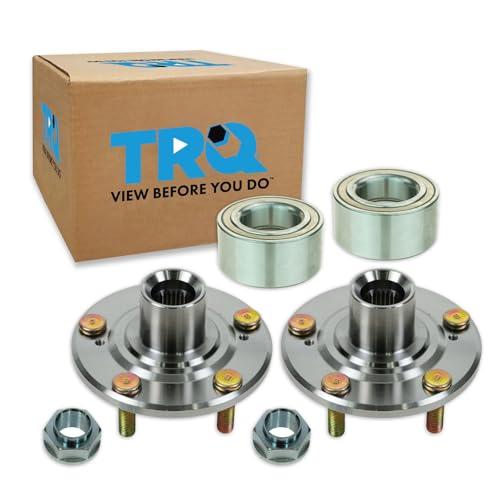 TRQ 2 Piece Front Wheel Bearing & Hub Kit Set Compatible with 2001-200