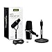 Shure MV7+ Podcast Dynamic Microphone with Stand – OBS Certified, Enhanced Audio, LED Panel, USB-C & XLR Outputs, Auto Level Mode, Digital Pop Filter – for Podcasting, Streaming, and Recording, Black