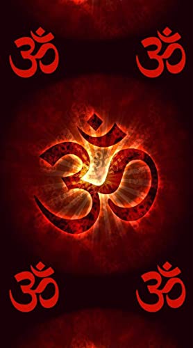 Image of 3D Digital Printed Heavy Fabric Om & Swastik Design Curtains for Pooja Room, Temple, Home, 4x9 feet, Set of 1 Pc