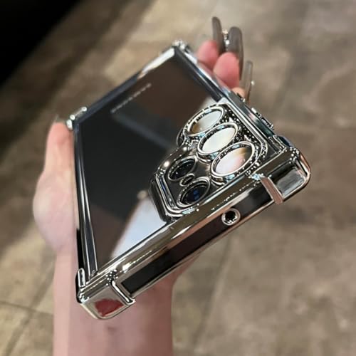 Coque de luxe argentée pour Samsung A15 4G avec protection caméra