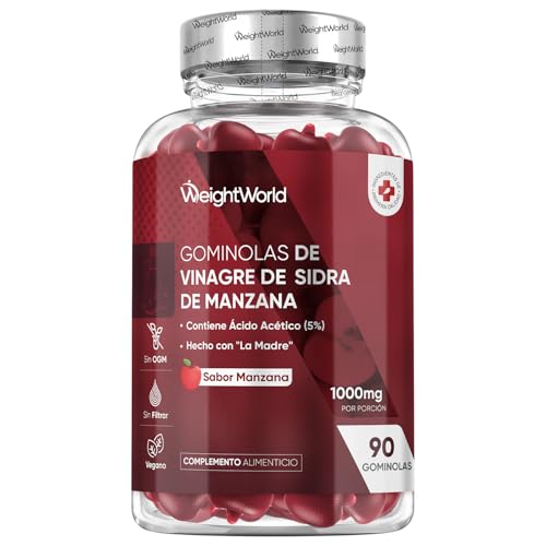 Gominolas Keto de Vinagre de Sidra de Manzana 1000mg - 90 Gominolas con la Madre y Vitamina C - Sabor Natural a Manzana, con Ácido Acético, Remolacha, Vitaminas Grupo B, Vegano - Sin Filtrar, Sin OGM