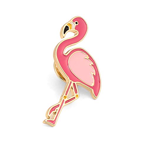 10K Gold Color Cute Enamel Flamingo Pin and Brooch2