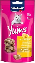 Vitakraft Cat Yums, snack gatto, morbido snack gatto ripieno con formaggio, in bustina richiudibile, senza zuccheri aggiunti (1x 40g)