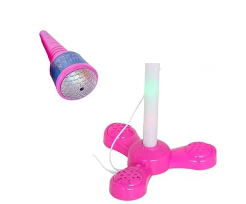 Brinquedo 1 Microfone Infantil Pedestal Luz e Som Karokê