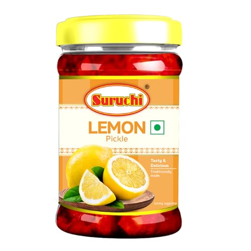 Image of Suruchi Lemon Pickle - 500g | Khatta Nimbu Ka Achar | Ready to Eat Lime Pickle | Authentic Indian Lemon Pickle | Pure & Natural Ingredients | Hygienically Packed (Pack of 1)
