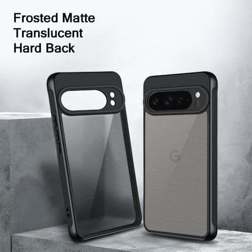 Image of TheGiftKart Hybrid Matte Frosted Translucent Back Cover Case for Google Pixel 9 Pro | Shockproof Design | Camera Protection Module | Hard Back Cover Case for Google Pixel 9 Pro (PC & TPU, Frost Black)
