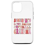 iPhone 12/12 Pro 誰かのラウドマウスソフトボールおばあちゃんグルービーレトロオンバック スマホケース