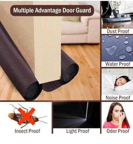 Image of PVC Door Guard (39 Inches, Pack of 2) Gap Filler for Door Bottom Seal Strip - Sound-Proof, Reduce Noise, Energy Saving Door Stopper for Reduce Door Dust, Door Guard for Home(Brown)