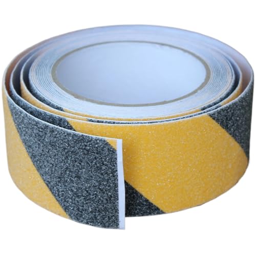 Image of Anti Slip Tape 2 Inch Wide, Waterproof Grip Adhesive Heavy Duty High Traction Friction for Indoor /Outdoor Steps (17 Ft /Yellow-Black).