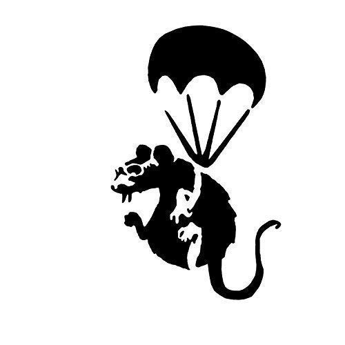 Banksy Paracute Ratte Schablone / A4 Blatt Größe (Design 16x25cm) / Wohndeko Kunst Malen Schablone Cover