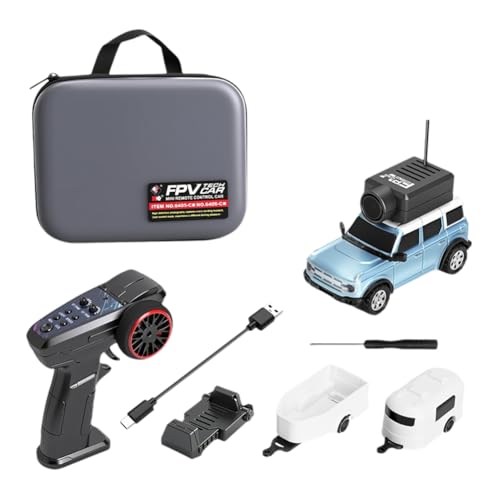 Fegtrtyoa FPV RC Car 1:64 6405 C Mini Racing Car Kit FPV VTX 720P Cámara Giroscopio Incorporado WiFi 2.4G Control de Aplicación Fotos + Video B