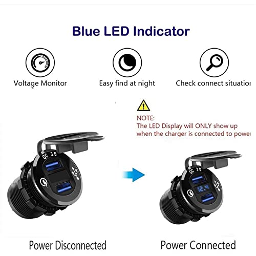 Panneau interrupteur pour camping-car et van aménagé avec voltmètre et chargeur USB 12V