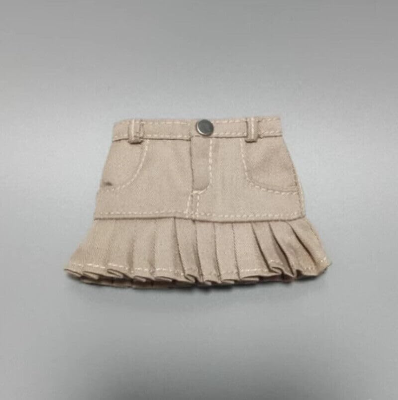 1/6 Female Soldier Clothes Vest Tube Top Skirt Model for 12" (White Tube Top+Gray Skirt)