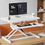 スタンディングデスク 卓上 SHUWEI 天板幅80CM ガス圧昇降式デスク 高さ11～50CM キーボードトレイ付き ガス圧昇降式デスク 耐荷重20kg オフィスワークテーブル テレワーク 在宅勤務 モデルSW-004