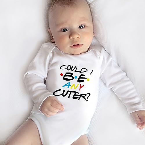Could I Be Any Cuter Funny Newborn Outfit Long Sleeve Baby Boy Romper White Baby Clothes4