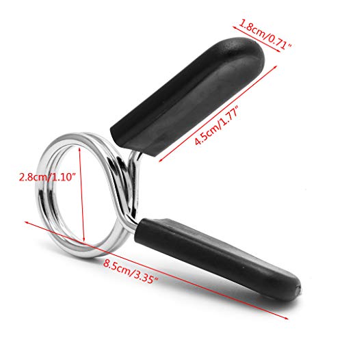 Ywmsfl 2Pcs 28mm Barbell Gym Weight Lifting Dumbbell Lock Clamp Spring Collar Clips