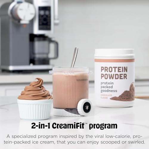 Image of Ninja CREAMi Scoop & Swirl Ice Cream Maker and Ice Cream Yogurt Maker with 2 Tubs, 13 Functions, Makes Ice Cream, Creamy Ice Cream, Gelato, Sorbet, Smoothie and More, Bonus Option, Silver, NC701EU