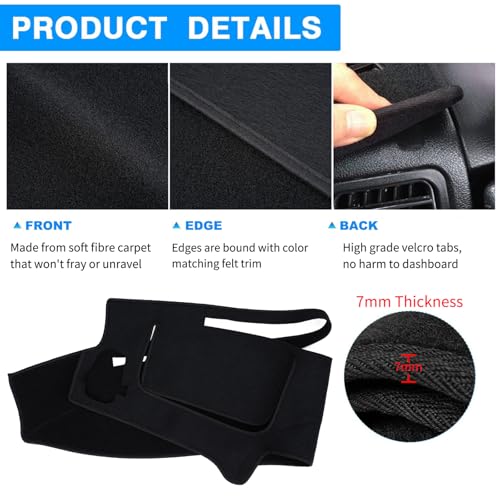 puxhig Dashboard Cover Dash Cover Mat Pad Carpet Custom Fit for 2000-2006 Toyota Tundra/ 2001-2007 Toyota Sequoia (Black) by puxhig - Used condition - Image 4