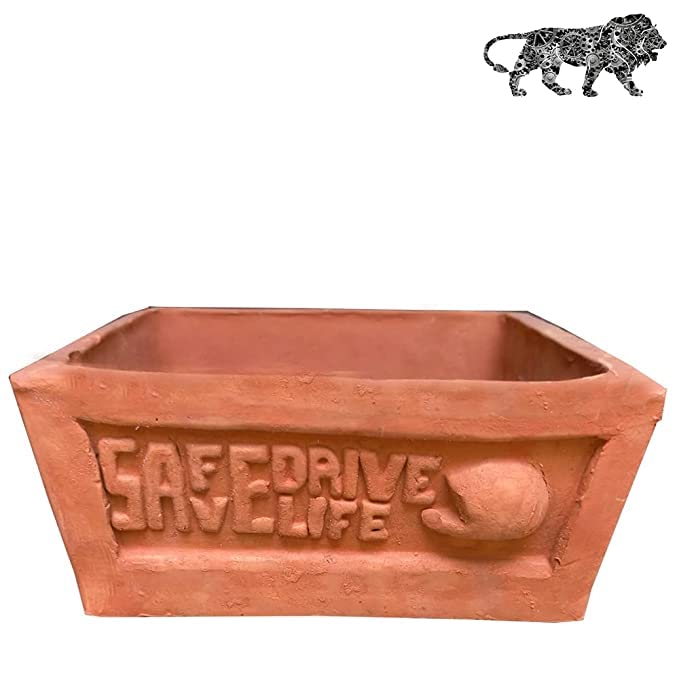 Handmade 8 inch Rectangular Terracotta Design Planters Clay Pot Safe