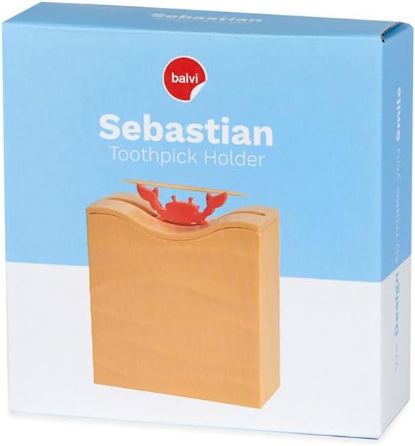 Balvi Toothpick Holder Sebastian Red Magic and Hygienic Plastic