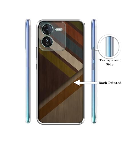 Image of Casotec Colorful Wooden Pattern Design Printed Silicon Soft TPU Back Case Cover for iQOO Z9 5G