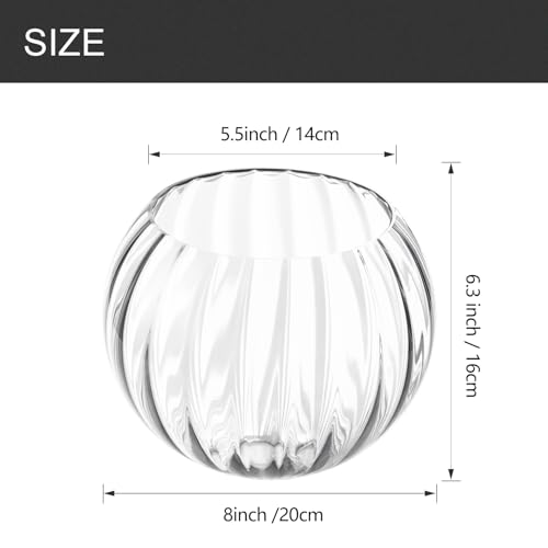 Image of Clear Glass Shade,Replacement Globe & Cover for Lighting Fixture, 8 inch Diameter, Replacement with 1.65 Inch Fitter for Wall Lamps Chandeliers or Ceiling Light (2, 8Inch - Clear Glass)