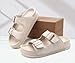 KuaiLu Womens Sandals with Arch Support Comfortable Slippers Orthopedic Cushion Recovery Slides Summer Fashion Leather Buckle Casual Plantar Fasciitis Shoes for Indoor&Outdoor Size White 10