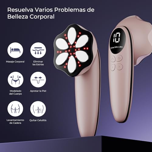 Masajeador Anticelulítico Profesional, Masajeador Celulítico Eléctrico para Mujeres y Hombres para Ievantar, Tensar y Masajear la Piel (Oro Rosa) - imagen 2
