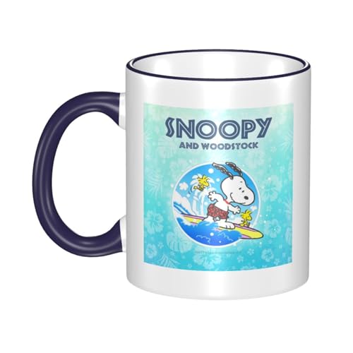 スヌーピー マグカップ 保温・保冷 電子レンジ対応 コーヒーカップ 陶器 セラミック 耐高温 軽量 個性人気 誕生日プレゼント大容量 Navy Blue