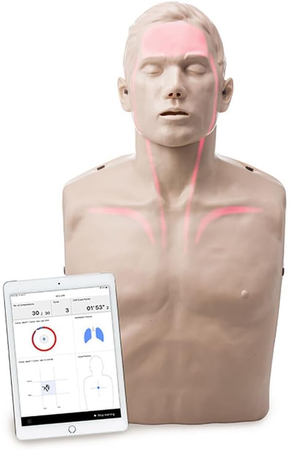 Brayden/BigRed™ Pro Adult Manikin with LED Feedback and Bluetooth, Tan Skin with American Red Cross Carry Bag | Training Manikin