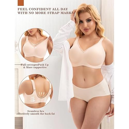 Wireless Bras Supportive Bra, V Mesh Comfort Bralette Seamless with Light Lift Supportive3