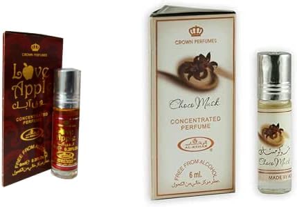 Choco Musk & Love Apple Perfume Oil Combo | Long Lasting Roll-On Attar for Men & Women | 5ml x 2 Concentrated Fragrance Oils | Alcohol Free | Sweet & Sensual Unisex Perfume Gift Set