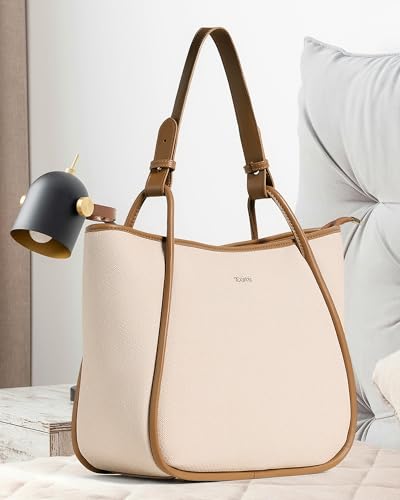 Image of EXOTIC Formal Laptop Handbag for Women, Herringbone Pattern, Leather Trim, Tote Style with Adjustable Shoulder Strap