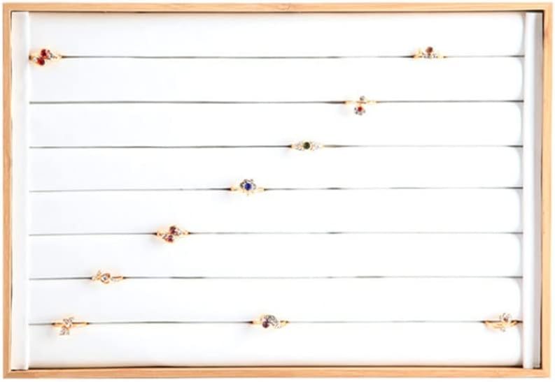 Wood Jewelry Display Jewellery Tray Holder Necklaces Organizer Bracelets Showcase Pendants Box(D)