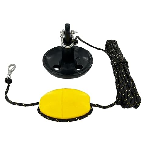 XIALUO Marine Mushroom Anchor Kit 12 lb Black PE Coated Kayak Anchor Accessories with 50 ft Rope for Fishing Kayaks, Canoe, Jet Ski, SUP Paddle Board and Small Boats Cover