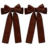 Samt-Haarspangen mit langem Schwanz, für Mädchen und Frauen, 14 cm, dunkelbraun, Samtband, Krokodil-Haarspangen, Haarnadeln, Alltagskleidung, Outfit, Dekoration, Zubehör, 2 Stück