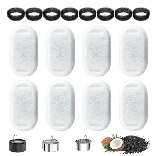 Zuimei Lot de 32 filtres de rechange pour fontaine à eau pour chat avec éponges filtrantes pour fontaine à eau de chat de 3,2 L/2 L