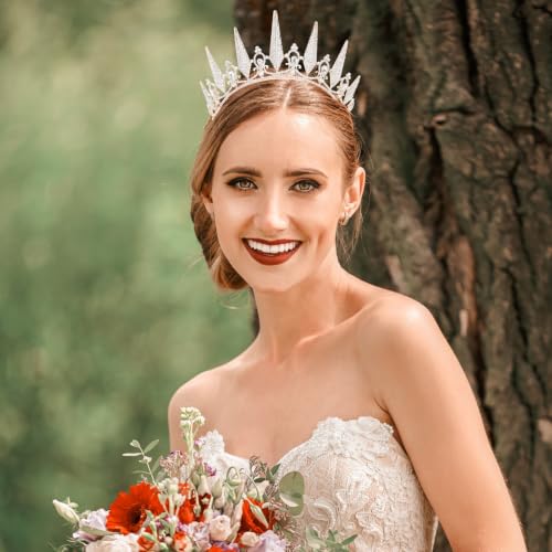 Tiara de gemas de imitación con diseño delicado en aleación dorada brillante 6