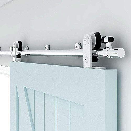 Kit de herramientas para puerta corredera de granero de acero inoxidable de 152 cm, accesorio para puerta individual en forma de T Cover