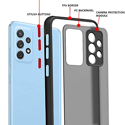Image of TheGiftKart Translucent Hybrid Back Case Cover for Samsung Galaxy A13 4G | Smoked Matte Back | 360 Degree Protection | Protective Hard Back Case Cover for Samsung Galaxy A13 4G (Black Bumper)