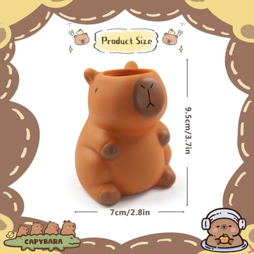 Geluode Capybara Pencil Holder, Animal Design Desk Organizer Stationery Pen Holder, Cute and Functional Office Decor, Gift for Capybara Lovers Students