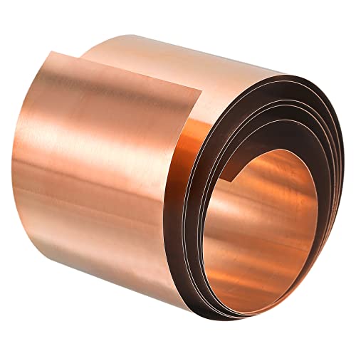 uxcell Copper Sheet Roll, 3000mm x 50mm x 0.05mm 99.9% Pure Copper Strip Metal Foil Plate for Electrical DIY Projects