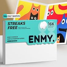 ENMY Acrylic Marker Sketch Pad, 10.27 inch Bleed-Proof Marker Paper,140lb/300gsm Heavyweight Sketchbook, 30 Sheets Drawing Pad Glue-Bound with Hard Backing for Artists, Students
