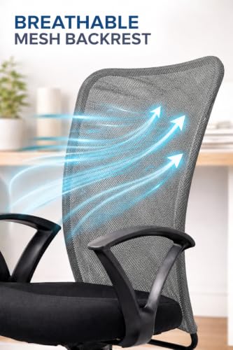 Image of Ergonomic 360 Swivel Office Chair for Home & Office Work with Back Support |Tilting & Height Adjustable Mechanism | Revolving Computer Chair for Home Study Use | Gaming Style Boss Chair