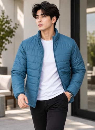 Image of TAGAS JACKET|mans Winter Puffer Jacket| Men's Solid Black Quilted Puffer Jackets | Lightweight Warm Winter Wear | Full Sleeve Front Zip Closure | Casual Outdoor Travel Jacket for Men