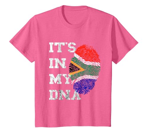 It is in Meiner DNA South Africa South Africa Fingerprint T-Shirt, Youth, Pink Heather, X-Small