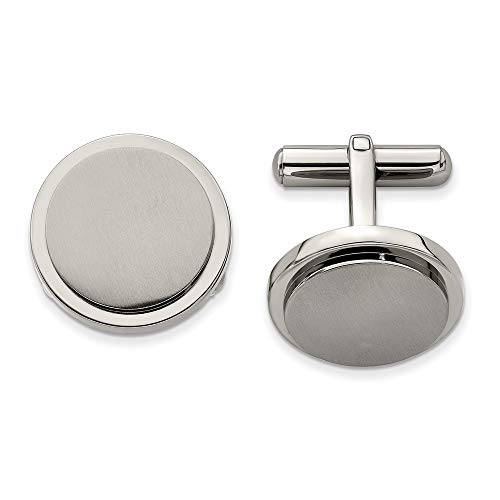 Titanium Engravable Brushed And Polished Cuff Link Measures 19X19Mm Wide Jewelry Gifts For Men #TOP26